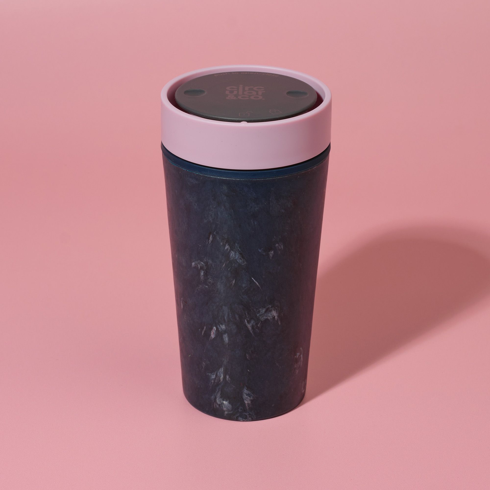 Circular&Co Reusable Coffee Cup Made From Fabric Waste Dusk Pink 12oz