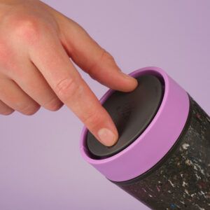 Circular&Co Website_Trainers_Reusable Cup_Ultraviolet_5 Circular&Co Reusable Coffee Cup Made From Recycled Trainers Ultraviolet Trust Lock